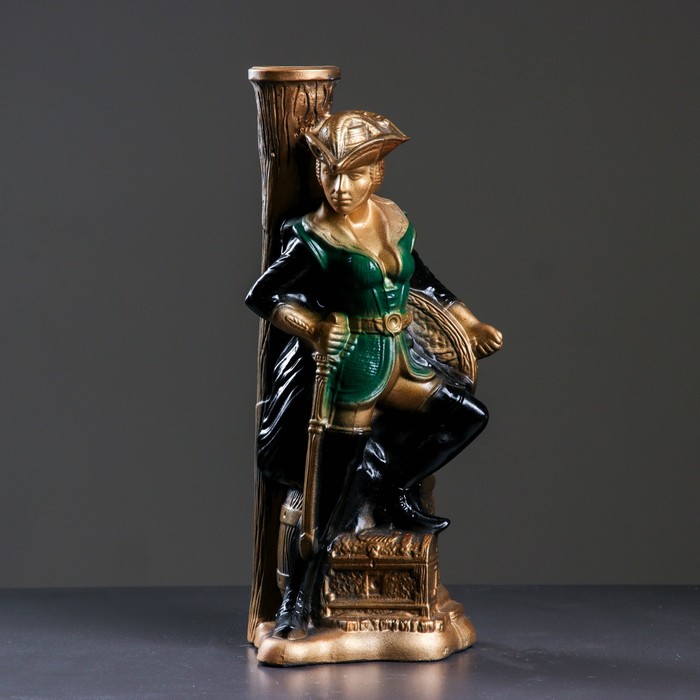 Фигура "Пиратка" 16х18х44см, бронза МИКС