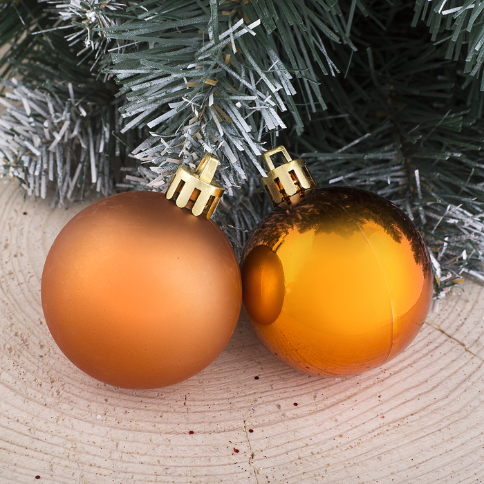 Набор шаров пластик d-4,5 см 6 шт "Каприз" оранжевый