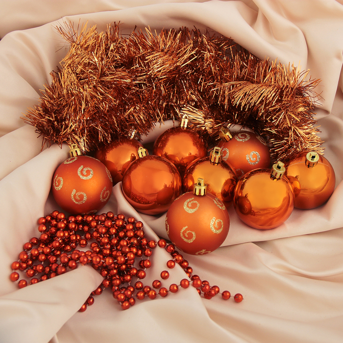 Набор украшений пластик 11 шт "Каприз" оранжевый