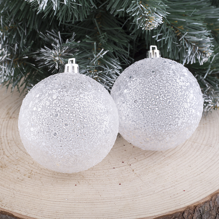 Набор шаров пластик d-7,5 см 4 шт "Нафрини" белый