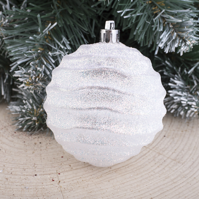 Набор шаров пластик d-7,5 см 2 шт "Нафрини" белый