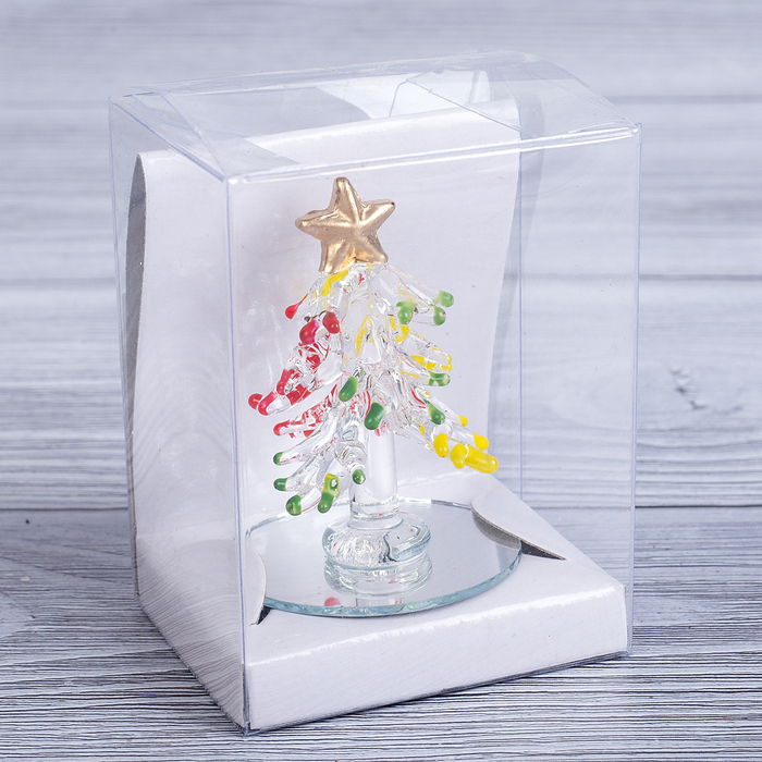 Фигурка стекло d-5,5 см цветные кончики