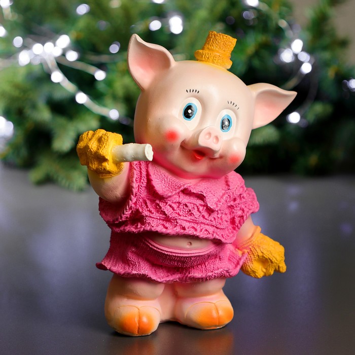 Копилка "Свинка с мороженкой" 16,5х24х29см, МИКС