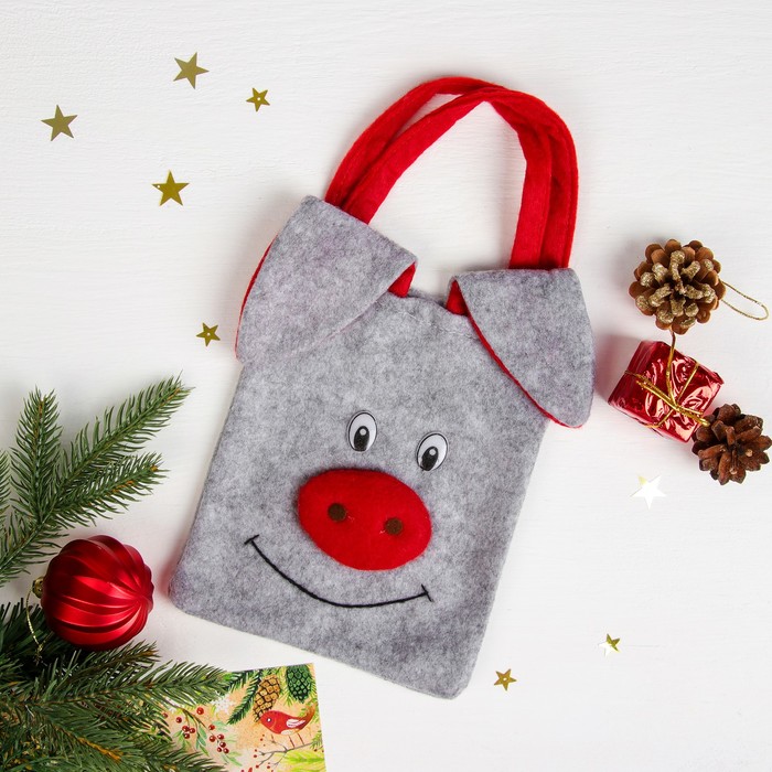 Сумочка "Хрюша" красный пяточок, цвета МИКС, размер 16 х 31 см