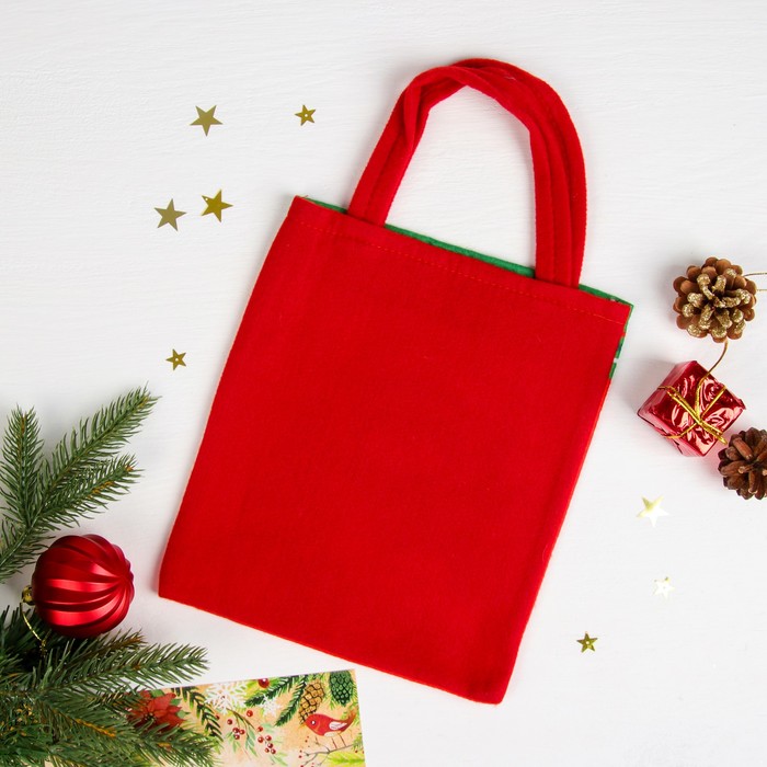 Сумочка "Снеговик с ёлочкой", размер 20 х 23 см