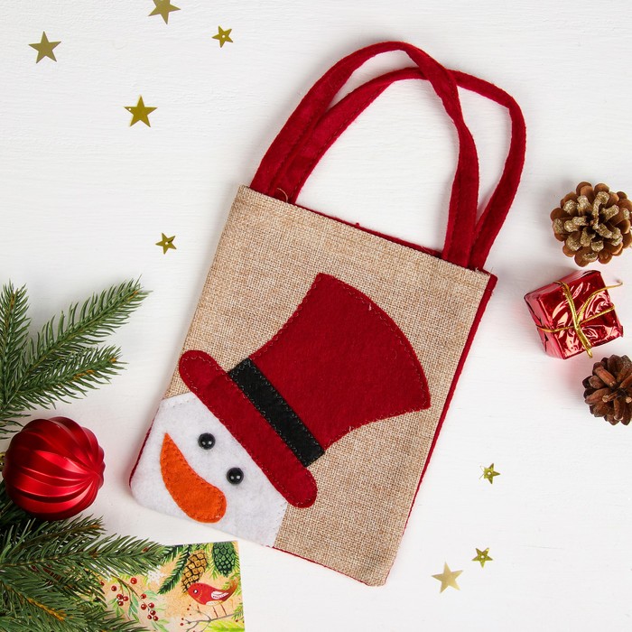 Сумочка "Снеговик морковный нос" размер 16 х 20 см