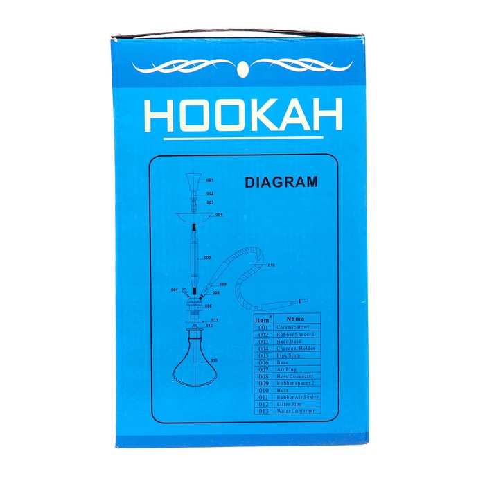 Кальян 36см 1тр колба ваза-шар зеленая с узором Вихрь, шахта хром 3 капли (ЦИНКОВЫЙ) УЦЕНКА