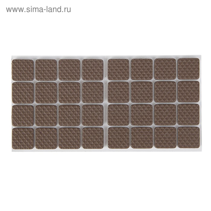 Накладка мебельная квадратная ТУНДРА, размер 18 х 18 мм, 32 шт., полимерная, коричневая