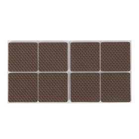 Накладка мебельная квадратная TUNDRA, размер 38 х 38 мм, 8 шт., полимерная, коричневая