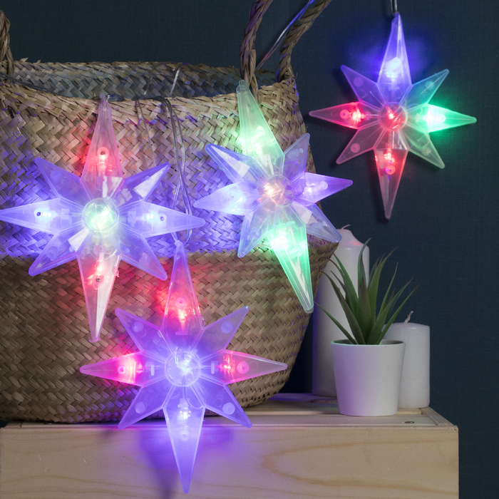 НИТЬ, 2 м, с насад. "Полярная звезда матовая", 18,5х15,5 см, Н.С. LED-30-220V, МУЛЬТИ (RG/RB 36124