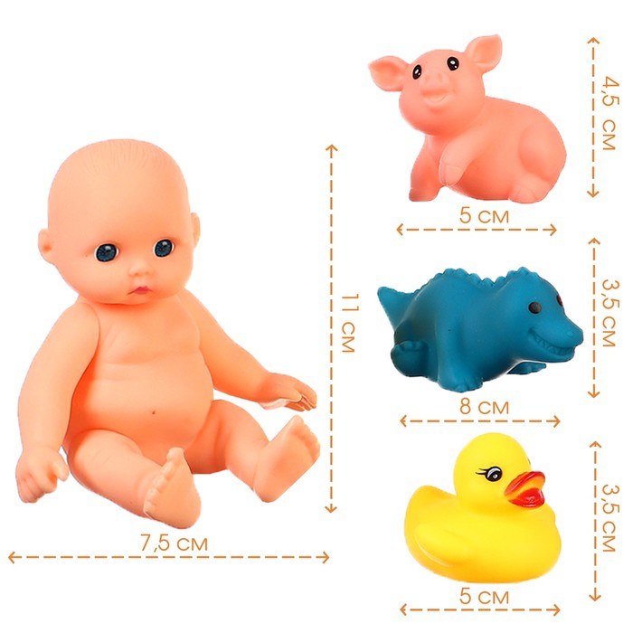 Игрушки для ванны «Малыш и его друзья», набор 4 шт., МИКС