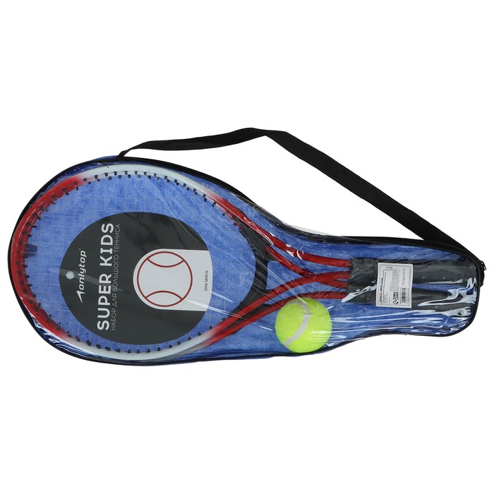 фото Ракетки для большого тенниса onlytop, детские, с мячом, набор 2 шт., цвет красный