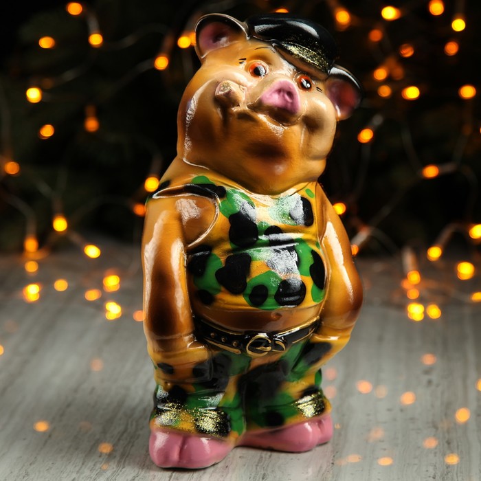 Копилка "Поросёнок Фраер" костюм камуфляж