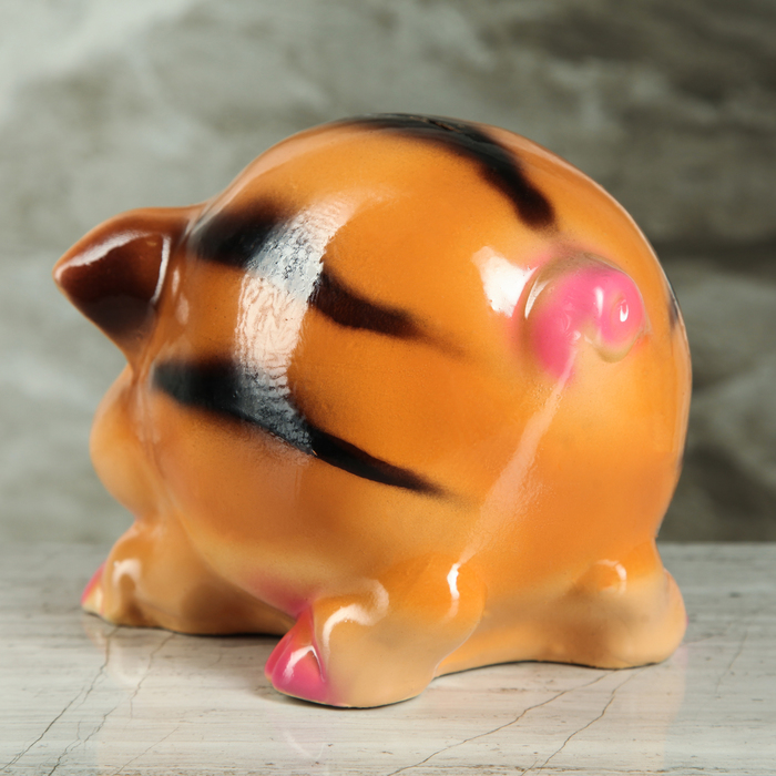 Копилка "Свинка Тушка" бежевый глянец