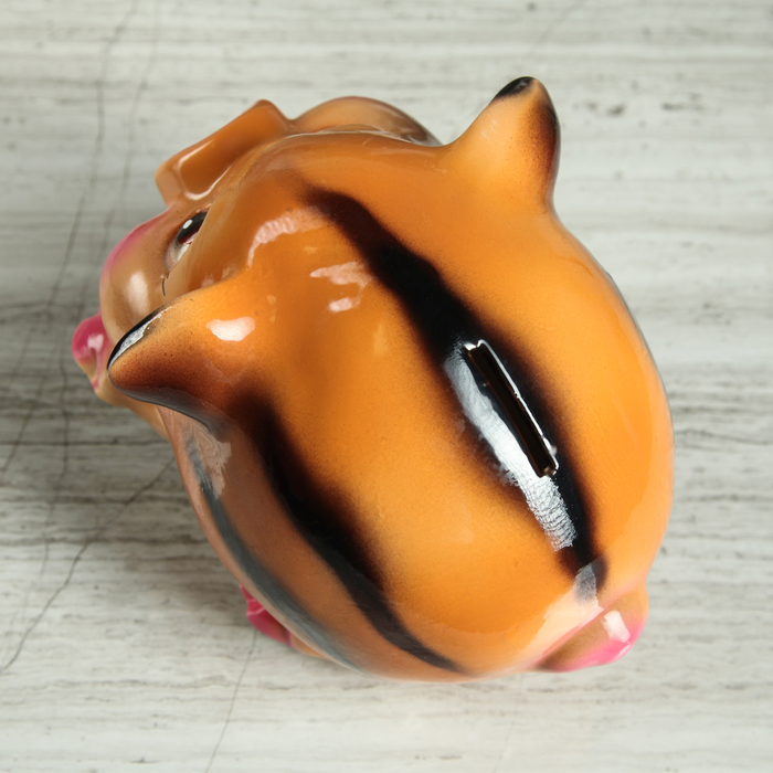 Копилка "Свинка Тушка" бежевый глянец