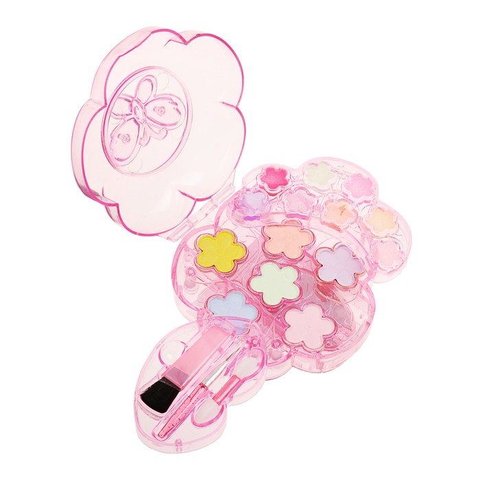 Набор косметики для девочки тени 6 гр, блеск для с блестками 1,6 гр, кисть, аппликатор