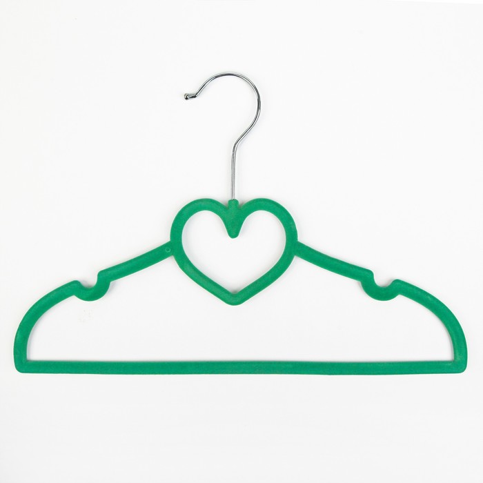 Вешалка 33х22,5х0,5 см, флокированное покрытие "Сердце", цвет МИКС
