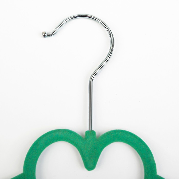 Вешалка 33х22,5х0,5 см, флокированное покрытие "Сердце", цвет МИКС