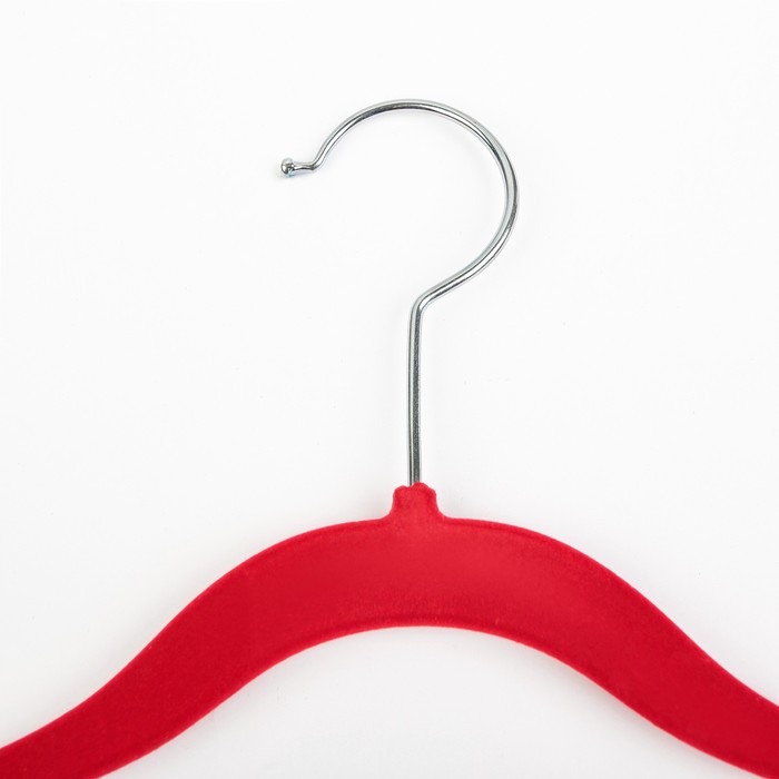 Вешалка 31х22х0,5 см, флокированное покрытие, цвет МИКС