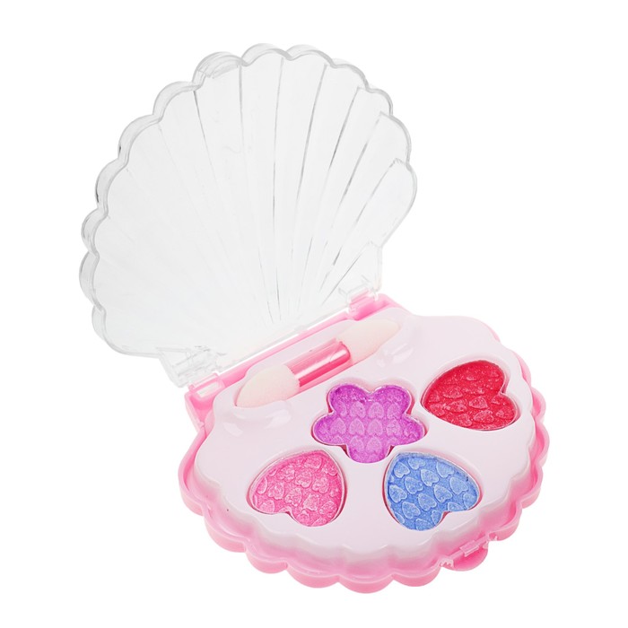 Набор косметики для девочки "Ракушка" тени 4 цвета, аппликатор