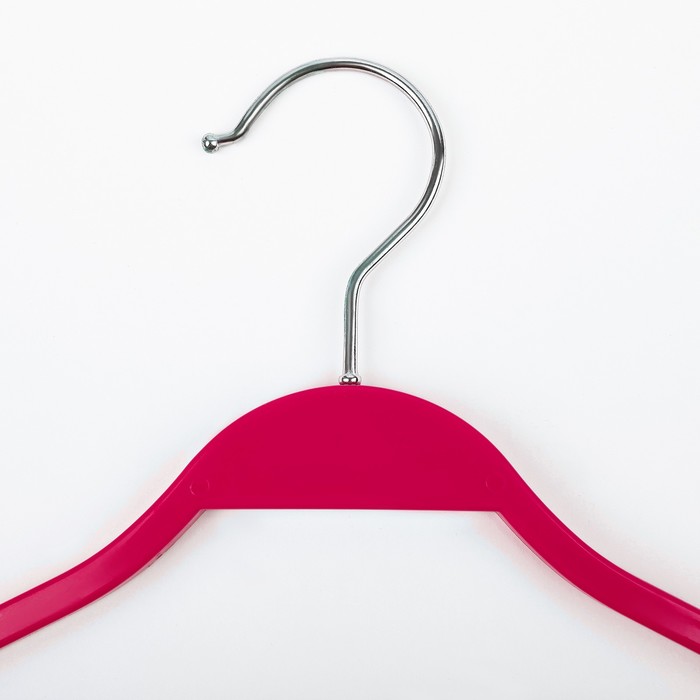 Вешалка-плечики 32х1х21 см, антискользящие плечи, цвет малиновый