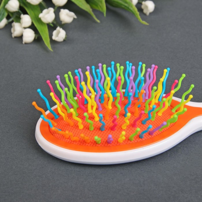 Расчёска массажная "Единороги", овальная, 15(±1)см, цвет МИКС