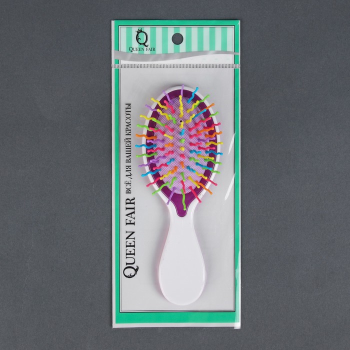 Расчёска массажная "Единороги", овальная, 15(±1)см, цвет МИКС