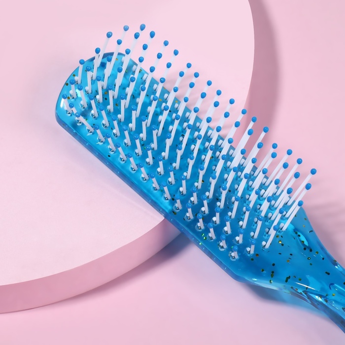 Расчёска массажная, прямоугольная, 17см, цвет МИКС