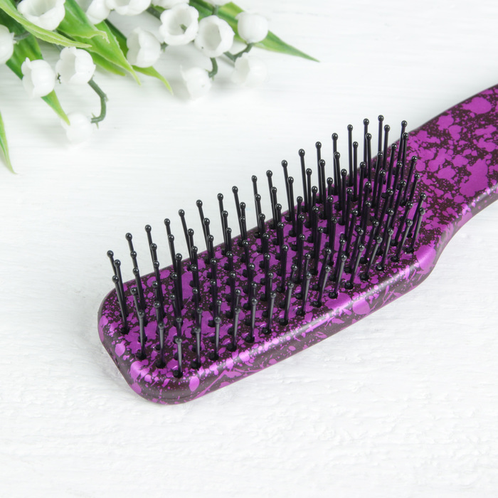 Расчёска массажная, прямоугольная, 15см, цвет МИКС