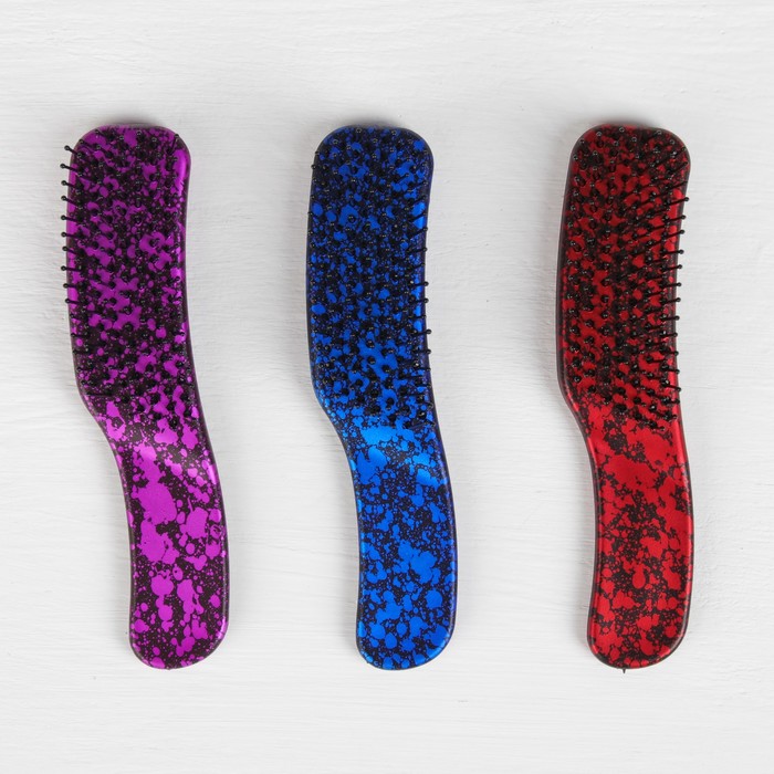 Расчёска массажная, прямоугольная, 15см, цвет МИКС