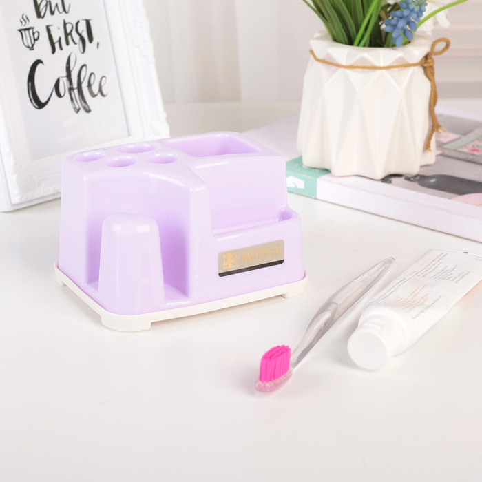 Подставка для зубных щеток,13х10х7,5 см, микс цвета