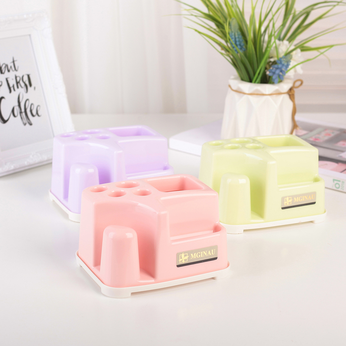 Подставка для зубных щеток,13х10х7,5 см, микс цвета