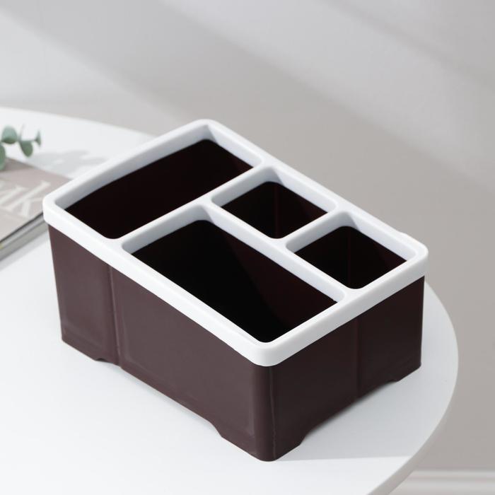 фото Подставка для домашних мелочей, 4 секции, 18×14.5×9,5 см, цвет микс