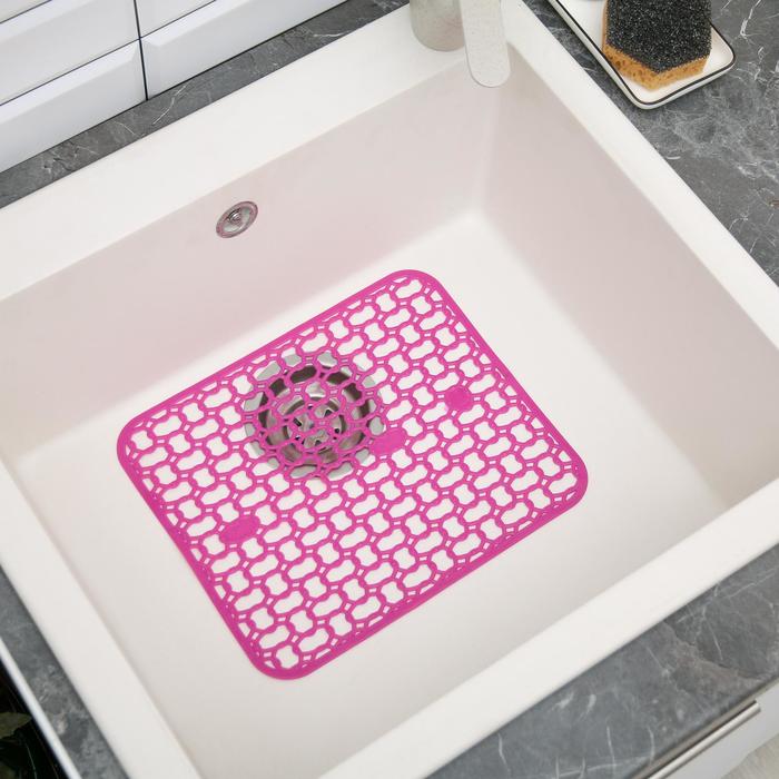 Коврик в раковину &quot;Цепочка&quot; 30х25 см, цвет МИКС