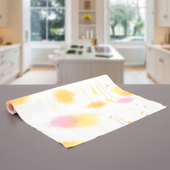 Коврик противоскользящий "Дали" 45х100 см, цвет розовый