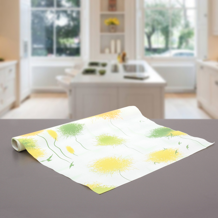 Коврик противоскользящий "Дали" 45х100 см, цвет зеленый