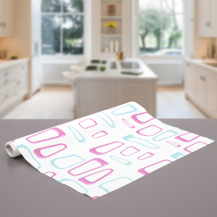 Коврик противоскользящий "Абстракция" 45х100 см, цвет фиолетово-голубой