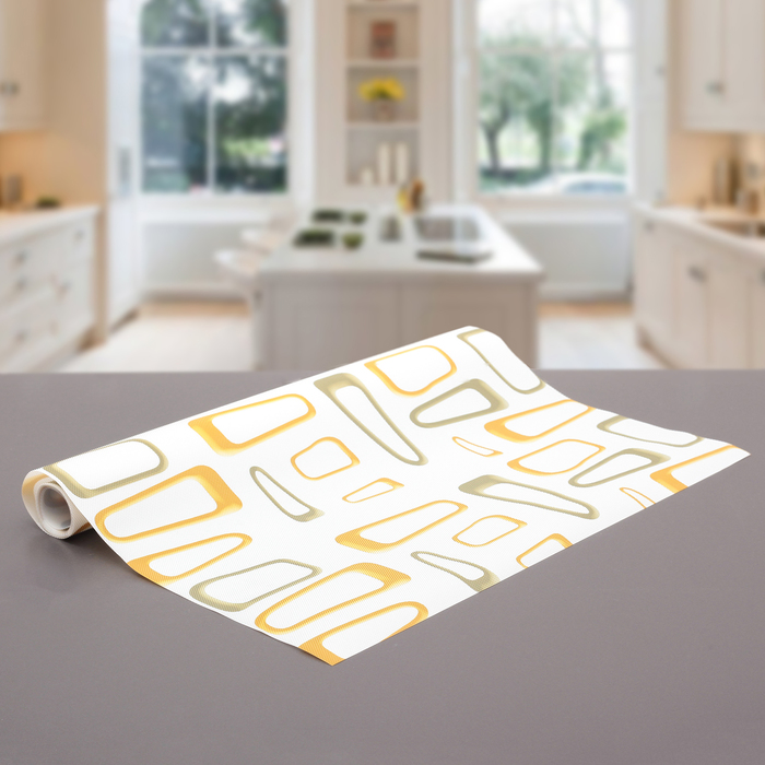 Коврик противоскользящий "Абстракция" 45х100 см, цвет желто-зеленый