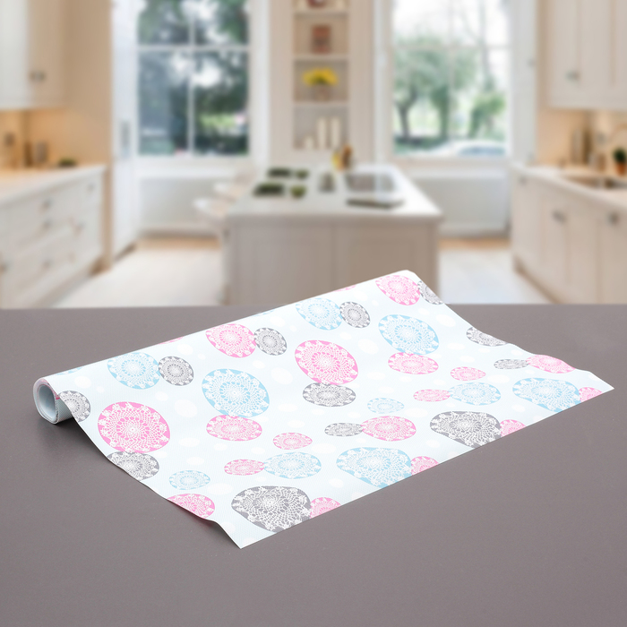 Коврик противоскользящий "Гамма" 45х100 см, цвет розово-серый