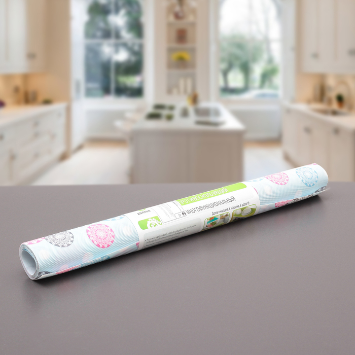 Коврик противоскользящий "Гамма" 45х100 см, цвет розово-серый