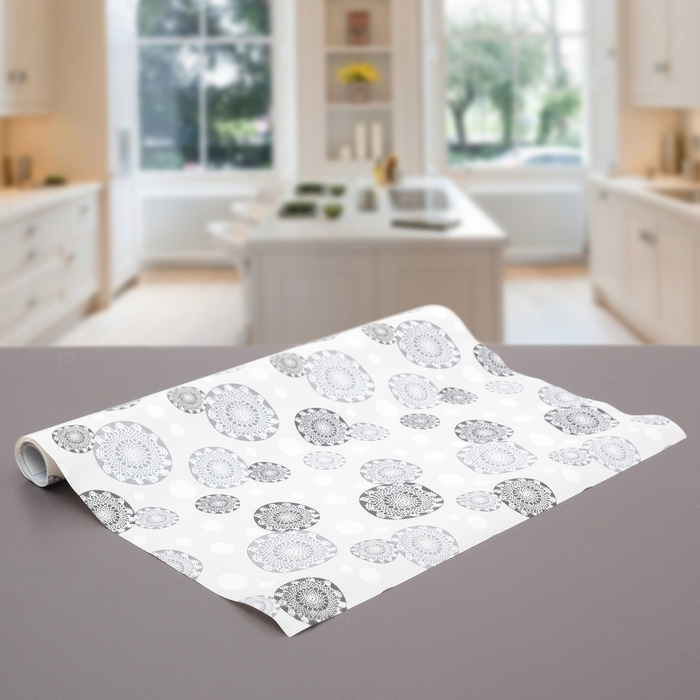 Коврик противоскользящий "Гамма" 45х100 см, цвет серо-черный