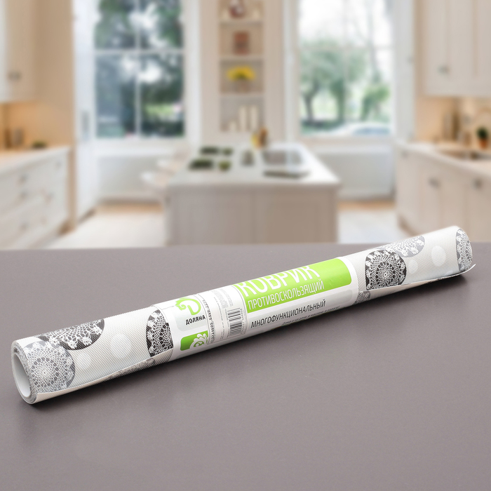 Коврик противоскользящий "Гамма" 45х100 см, цвет серо-черный