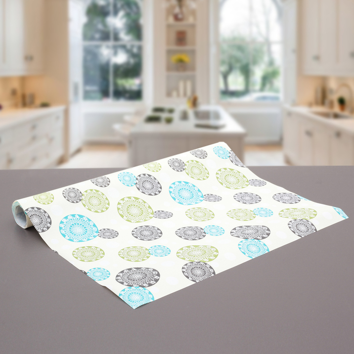 Коврик противоскользящий "Гамма" 45х100 см, цвет серо-голубой