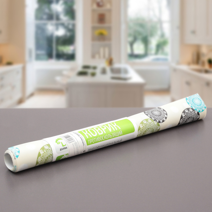 Коврик противоскользящий "Гамма" 45х100 см, цвет серо-голубой