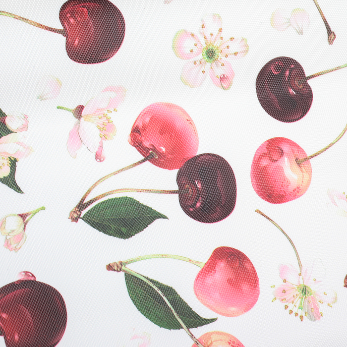 Коврик противоскользящий "Вишенки" 45х100 см, цвет бордовый