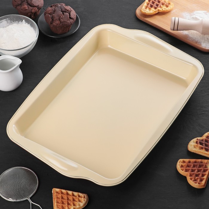 Форма для выпечки "Прямоугольник. Флёри", керамическое покрытие, цвета МИКС