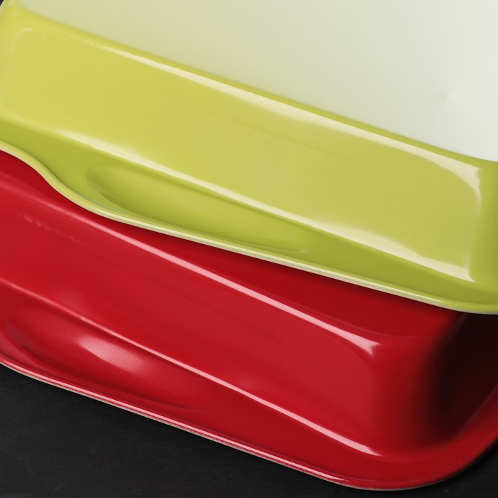 Форма для выпечки "Прямоугольник. Флёри", керамическое покрытие, цвета МИКС