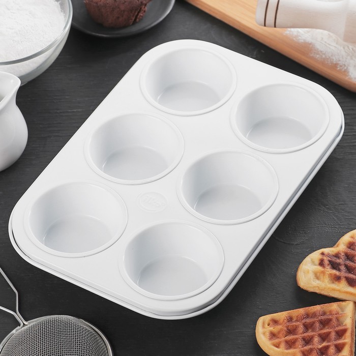 Форма для выпечки "Круг. Ренард", 6 ячеек, керамическое покрытие