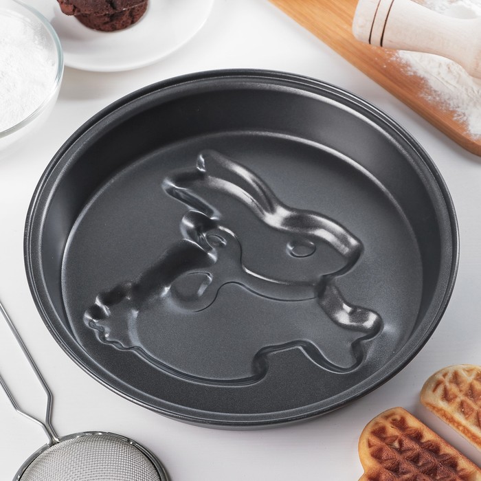 Форма для выпечки 24 см "Заяц", антипригарное покрытие