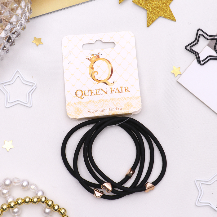 Резинка для волос "Берта" (цена за штуку) сердечки